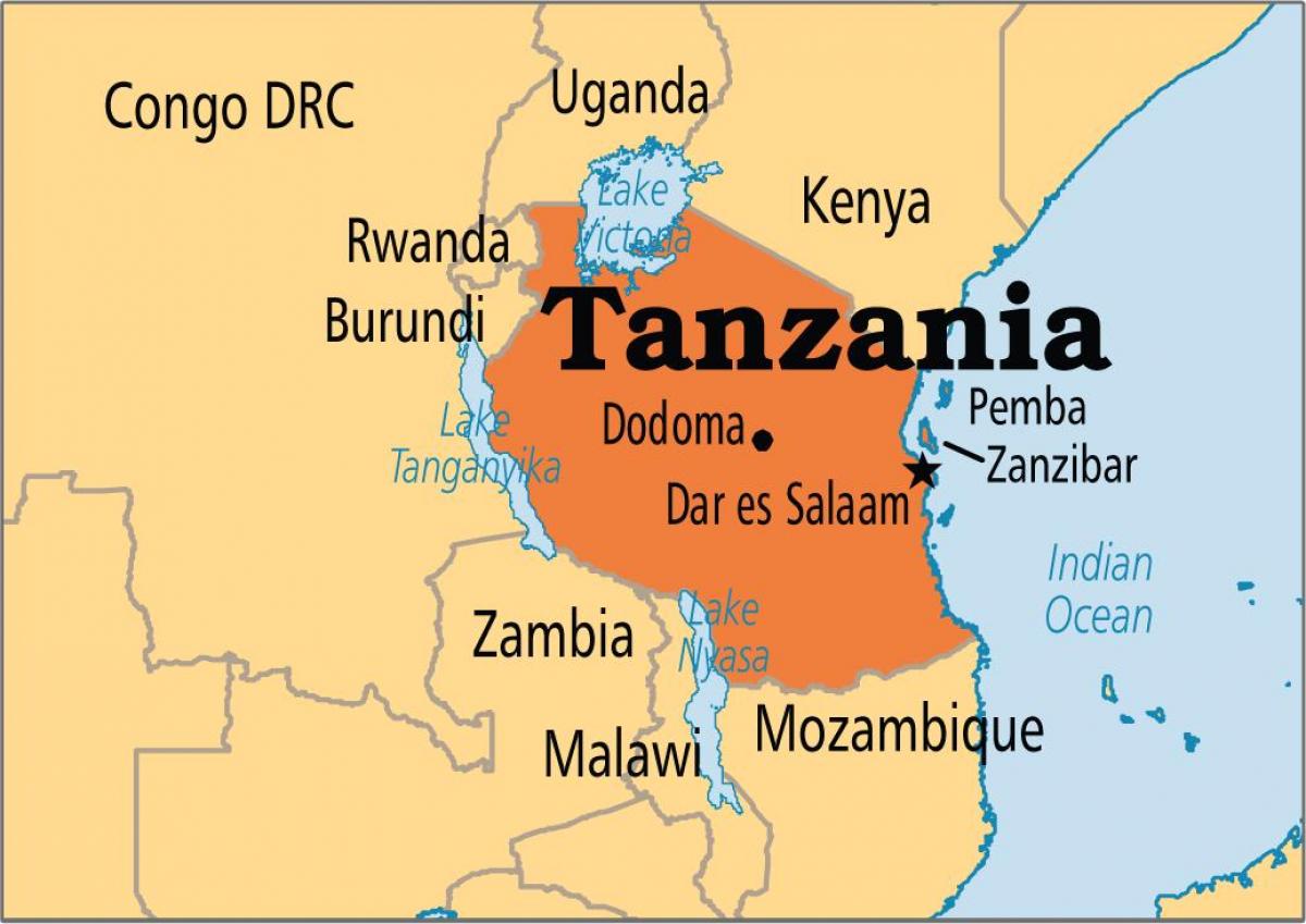 Χάρτης του νταρ ες σαλάμ της τανζανίας