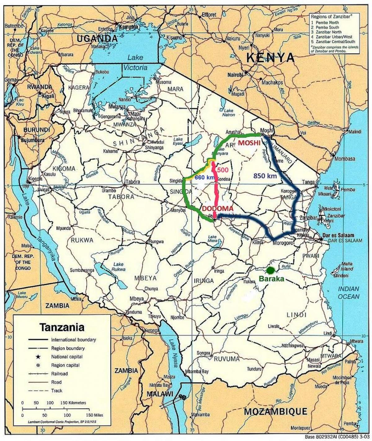 τανζανία οδικού δικτύου χάρτης