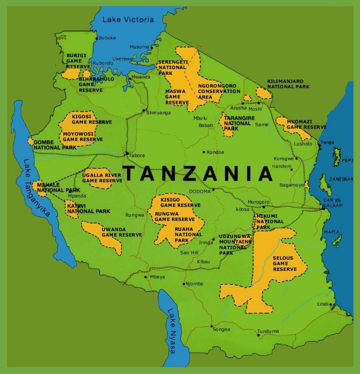 χάρτης της τανζανίας