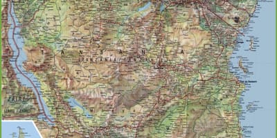 Χάρτης λεπτομερείς τανζανία