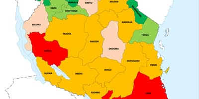 Τανζανία πυκνότητα πληθυσμού χάρτης