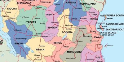 Χάρτης της τανζανίας πολιτική